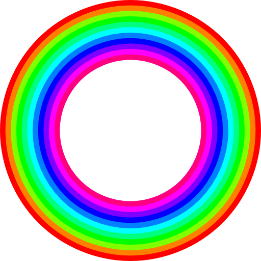 12 Color Rainbow Donut