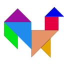 download Tangram clipart image with 180 hue color