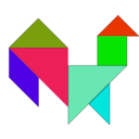 download Tangram clipart image with 315 hue color