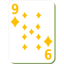 download White Deck 9 Of Diamonds clipart image with 45 hue color