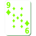 download White Deck 9 Of Diamonds clipart image with 90 hue color