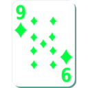 download White Deck 9 Of Diamonds clipart image with 135 hue color