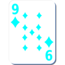 download White Deck 9 Of Diamonds clipart image with 180 hue color