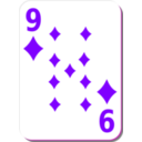 download White Deck 9 Of Diamonds clipart image with 270 hue color
