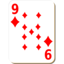 download White Deck 9 Of Diamonds clipart image with 0 hue color