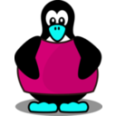 download Penguin With A Shirt clipart image with 135 hue color