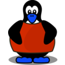 download Penguin With A Shirt clipart image with 180 hue color