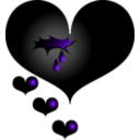 download Black Heart clipart image with 270 hue color