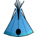download Teepee clipart image with 180 hue color