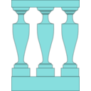 download Greek Balustrade clipart image with 180 hue color