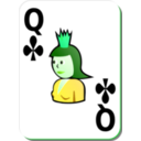download White Deck Queen Of Clubs clipart image with 90 hue color