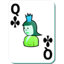 download White Deck Queen Of Clubs clipart image with 135 hue color