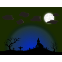 download Halloween Night clipart image with 180 hue color