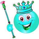 download King Smiley Emoticon clipart image with 135 hue color