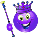 download King Smiley Emoticon clipart image with 225 hue color