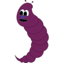 download Green Worm clipart image with 180 hue color