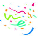 download Confetti clipart image with 90 hue color