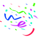 download Confetti clipart image with 225 hue color
