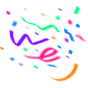 download Confetti clipart image with 270 hue color