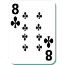download White Deck 8 Of Clubs clipart image with 135 hue color