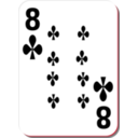 download White Deck 8 Of Clubs clipart image with 315 hue color