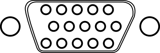 Vga Connector With 15 Poles Pins