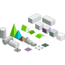 download Set Of Basic Isometric Figures clipart image with 90 hue color