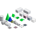 download Set Of Basic Isometric Figures clipart image with 135 hue color