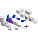 download Set Of Basic Isometric Figures clipart image with 225 hue color