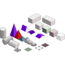 download Set Of Basic Isometric Figures clipart image with 270 hue color