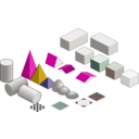 download Set Of Basic Isometric Figures clipart image with 315 hue color