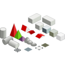 download Set Of Basic Isometric Figures clipart image with 0 hue color