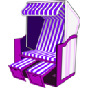download Red Beach Chair clipart image with 270 hue color