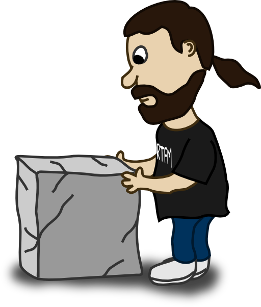 Comic Characters Guy And The Stone Block