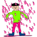 download Man Standing In Rain clipart image with 90 hue color