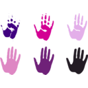 download Hand Prints clipart image with 270 hue color