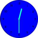 download Clock clipart image with 180 hue color