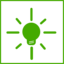 Eco Green Light Bulb Icon