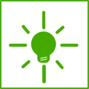 Eco Green Light Bulb Icon