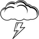 download Thundercloud Black White clipart image with 0 hue color