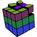 download Rubik 3d Colored clipart image with 225 hue color