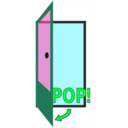 download Sign Pop The Door clipart image with 135 hue color