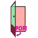 download Sign Pop The Door clipart image with 315 hue color