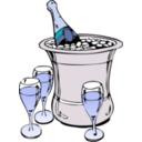 download Champagne On Ice clipart image with 180 hue color