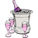 download Champagne On Ice clipart image with 270 hue color