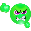 download Rage Smiley Emoticon clipart image with 90 hue color