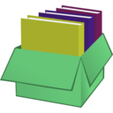 download Box With Folders clipart image with 90 hue color