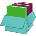 download Box With Folders clipart image with 135 hue color