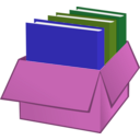 download Box With Folders clipart image with 270 hue color