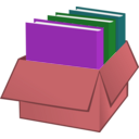 download Box With Folders clipart image with 315 hue color